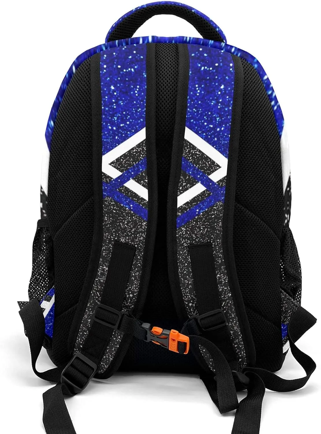 Bling Print Blue Cheerleader Cheer Backpack Personalized with Name for Men Women Shoulder Bag Laptop Bag Bookbag