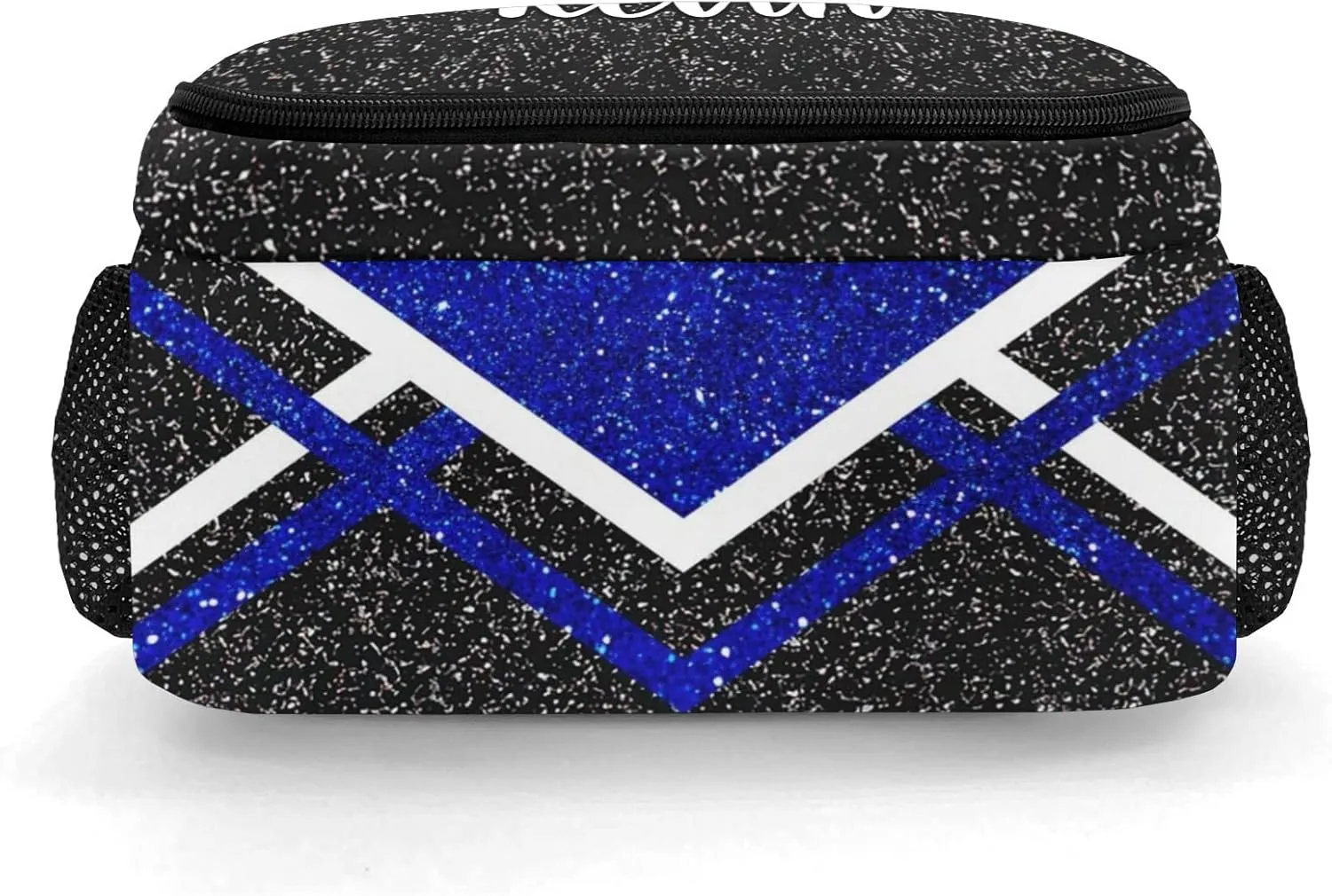 Bling Print Blue Cheerleader Cheer Backpack Personalized with Name for Men Women Shoulder Bag Laptop Bag Bookbag