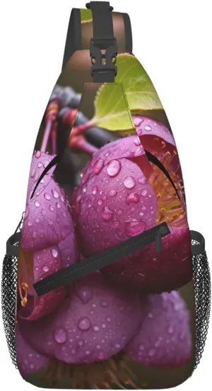 Blooming Plum Sling Bag Backpack For Men Cross Chest Bag Crossbody Shoulder Bag Travel Hiking Daypack