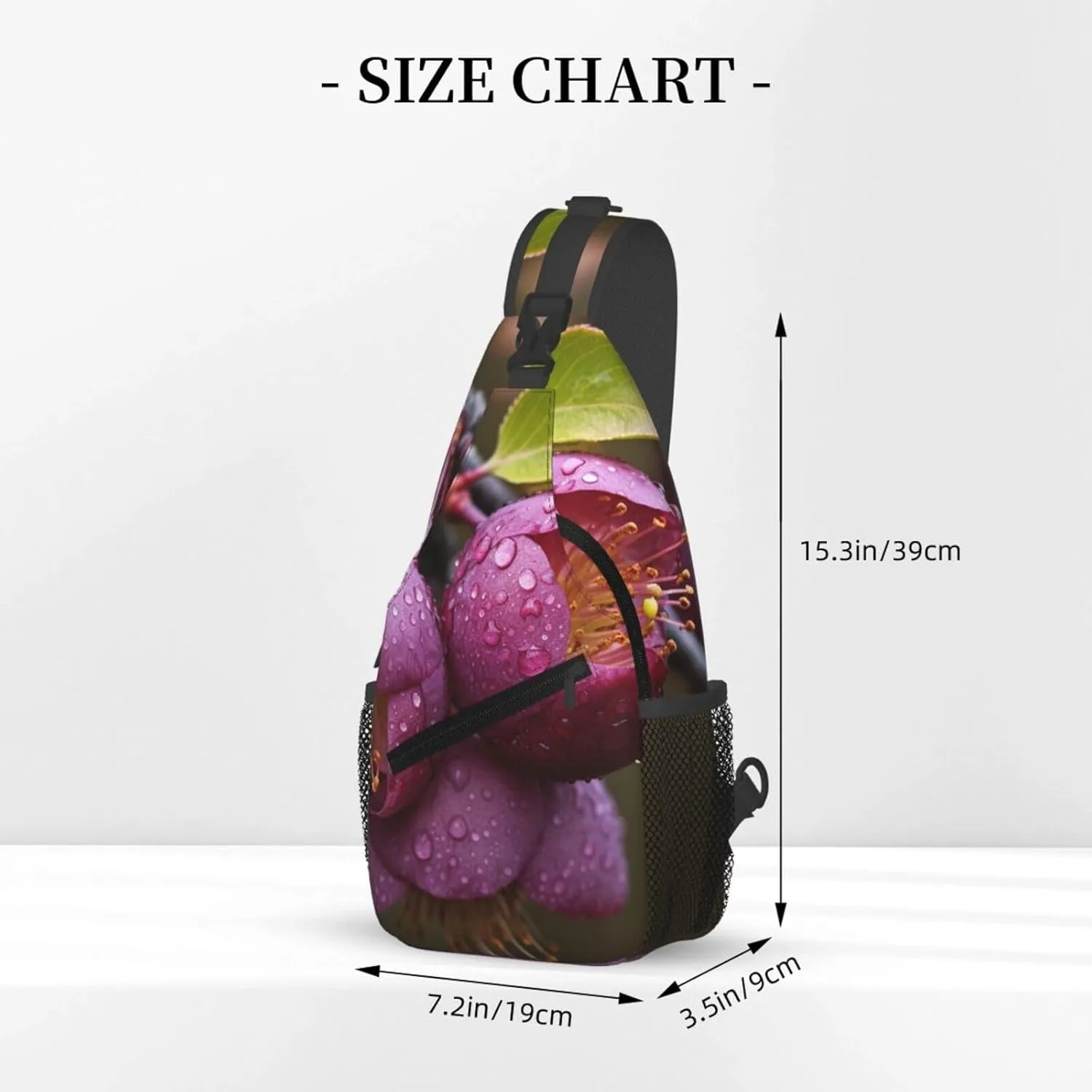 Blooming Plum Sling Bag Backpack For Men Cross Chest Bag Crossbody Shoulder Bag Travel Hiking Daypack