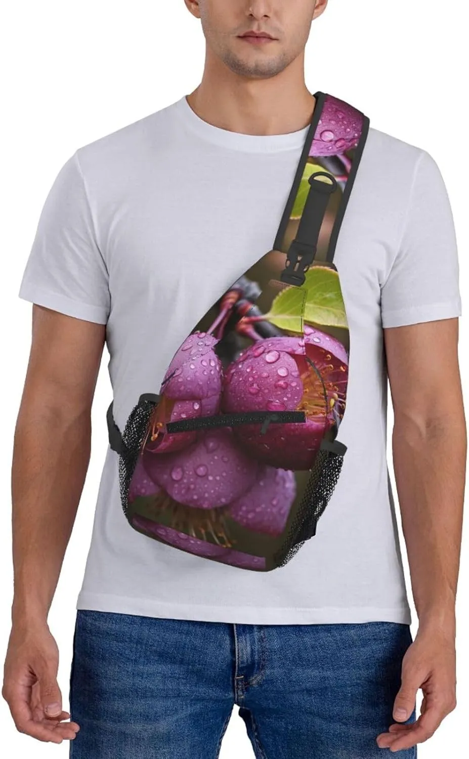 Blooming Plum Sling Bag Backpack For Men Cross Chest Bag Crossbody Shoulder Bag Travel Hiking Daypack