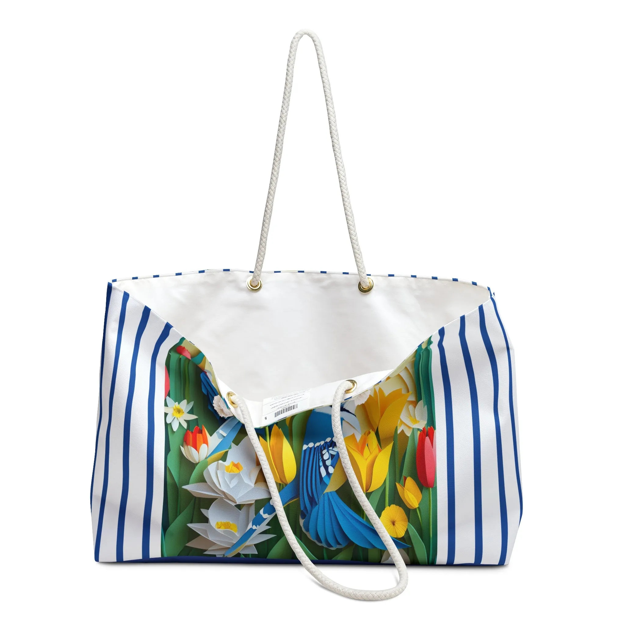 Blue Jays in a Spring Garden Weekender Bag