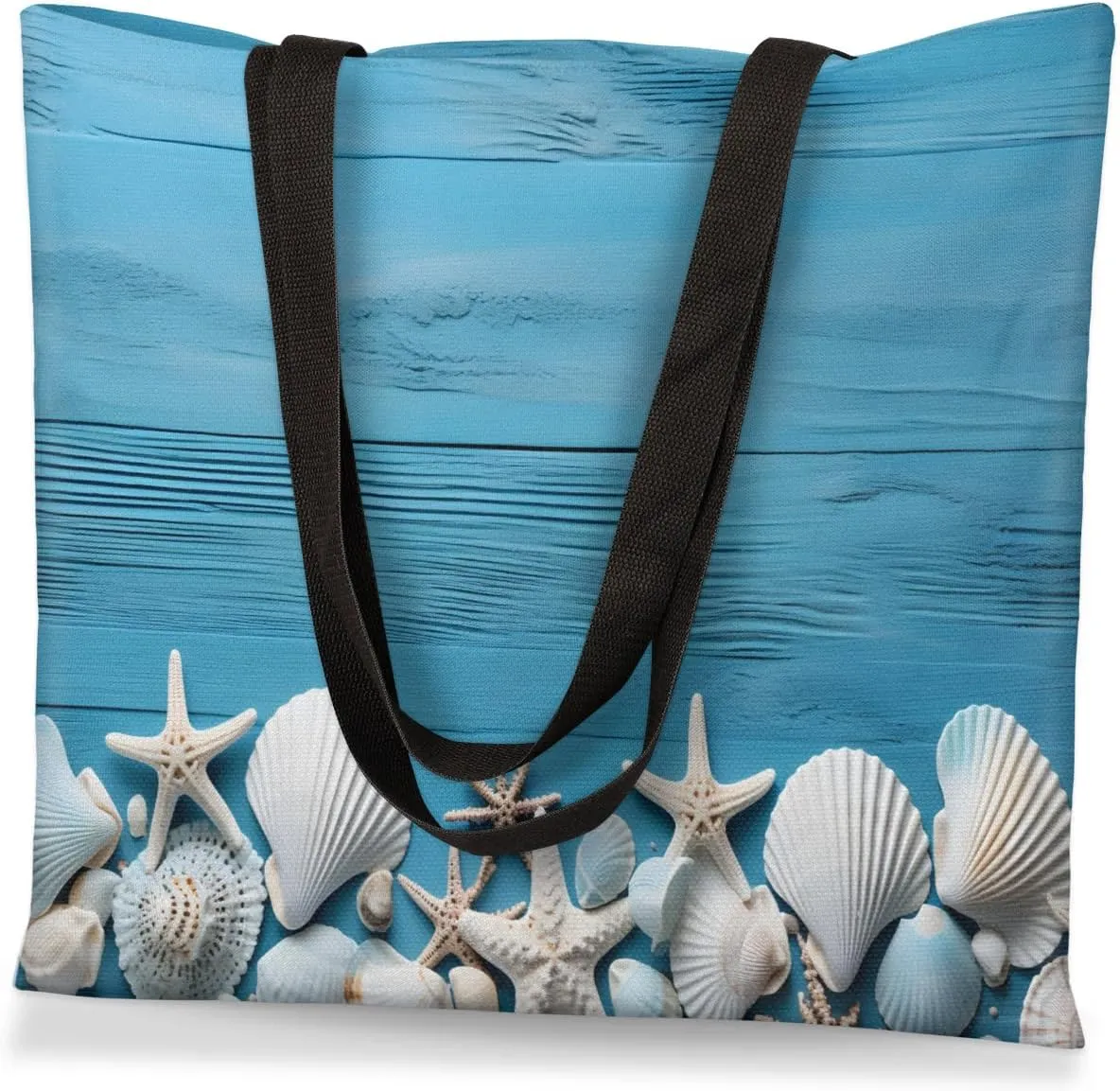 Blue Ship On Ocean Rough Waves Canvas Tote Bag for Women Men Stylish Tote Handbag Shoulder Bag Reusable Grocery Bag