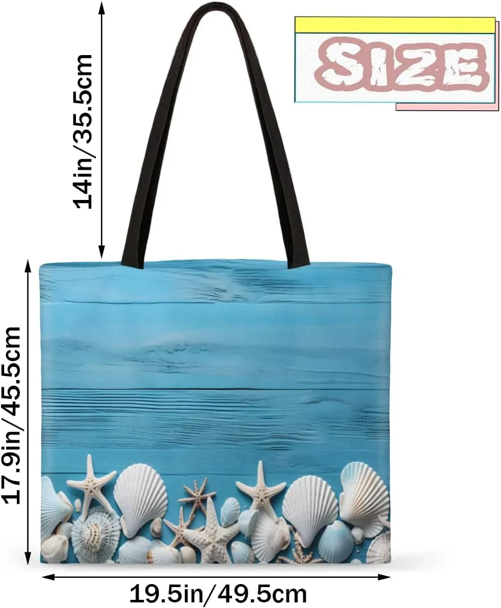 Blue Ship On Ocean Rough Waves Canvas Tote Bag for Women Men Stylish Tote Handbag Shoulder Bag Reusable Grocery Bag