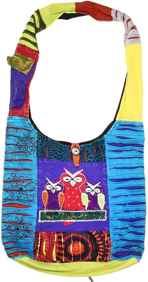 Bohemian Hippie Crossbody Shoulder Bag Sling Slouch Hobo Cotton Handmade Variety Patterns