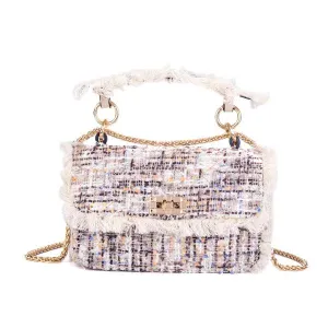 Boho Rug Sling Leather Cream Multicolored Handbag