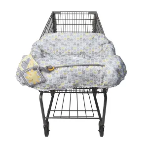 Boppy Shopping Cart Cover, Sunshine Chevron, Cart Cover for Babies with Soft 360-Degree Coverage, Safety Harness, and SlideLine Toy Tether with Crinkle Sun Book Toy Included, 6mo 