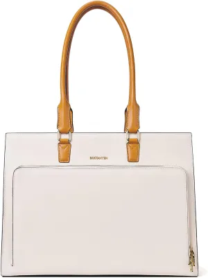BOSTANTEN Leather Briefcase for Women Vintage 15.6 inch Laptop Bag for Women Business Tote Shoulder Handbag
