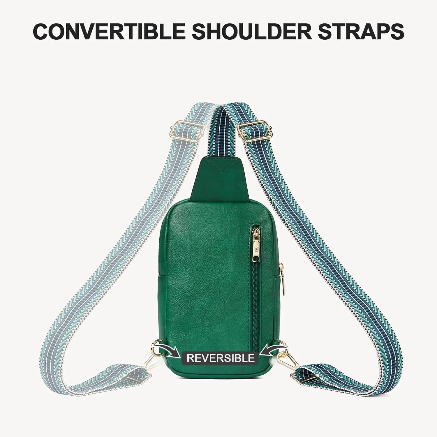 BOSTANTEN Sling Bag Quilted Crossbody Bags for Women Cross Body Purse Leather Fanny Pack with Adjustable Guitar Strap