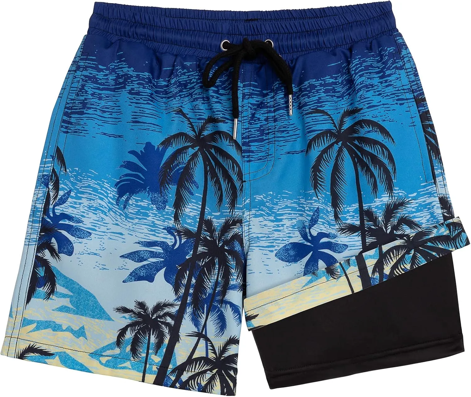 Boys Swim Trunks Bathing Suit Swim Shorts with Boxer Brief Liner Quick Dry Beach Swimsuit Compression
