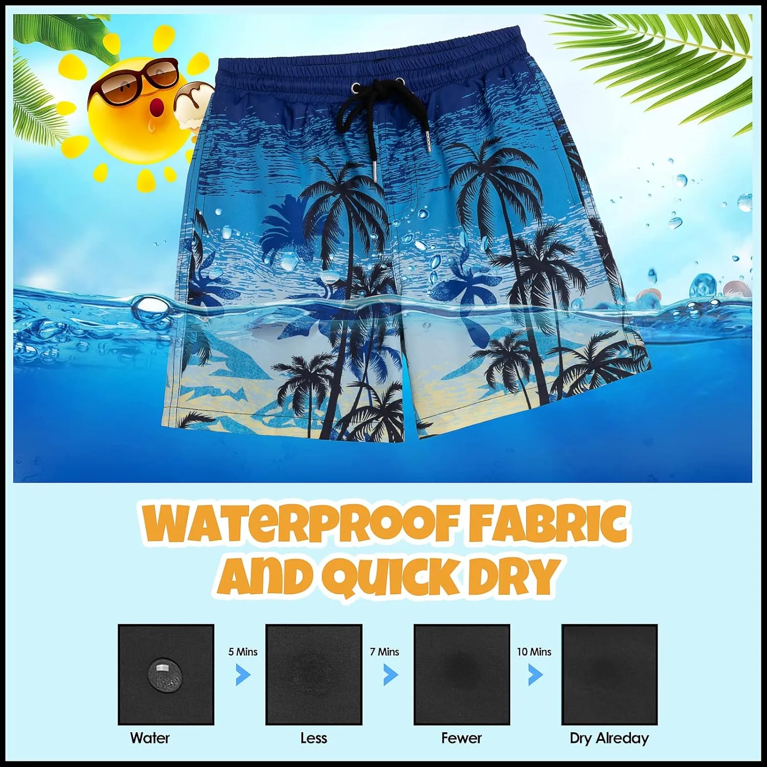 Boys Swim Trunks Bathing Suit Swim Shorts with Boxer Brief Liner Quick Dry Beach Swimsuit Compression
