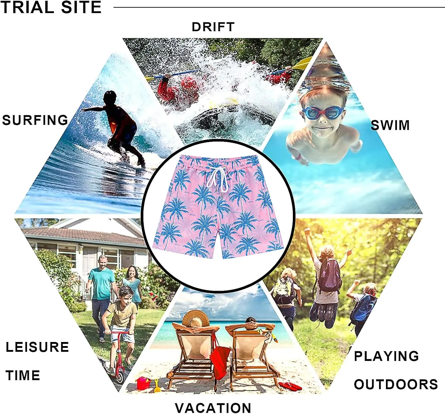 Boys Swim Trunks, Quick Dry Beach Swim Shorts Little Boys Bathing Suit Swimsuit with Mesh Lining, 3-14 Years