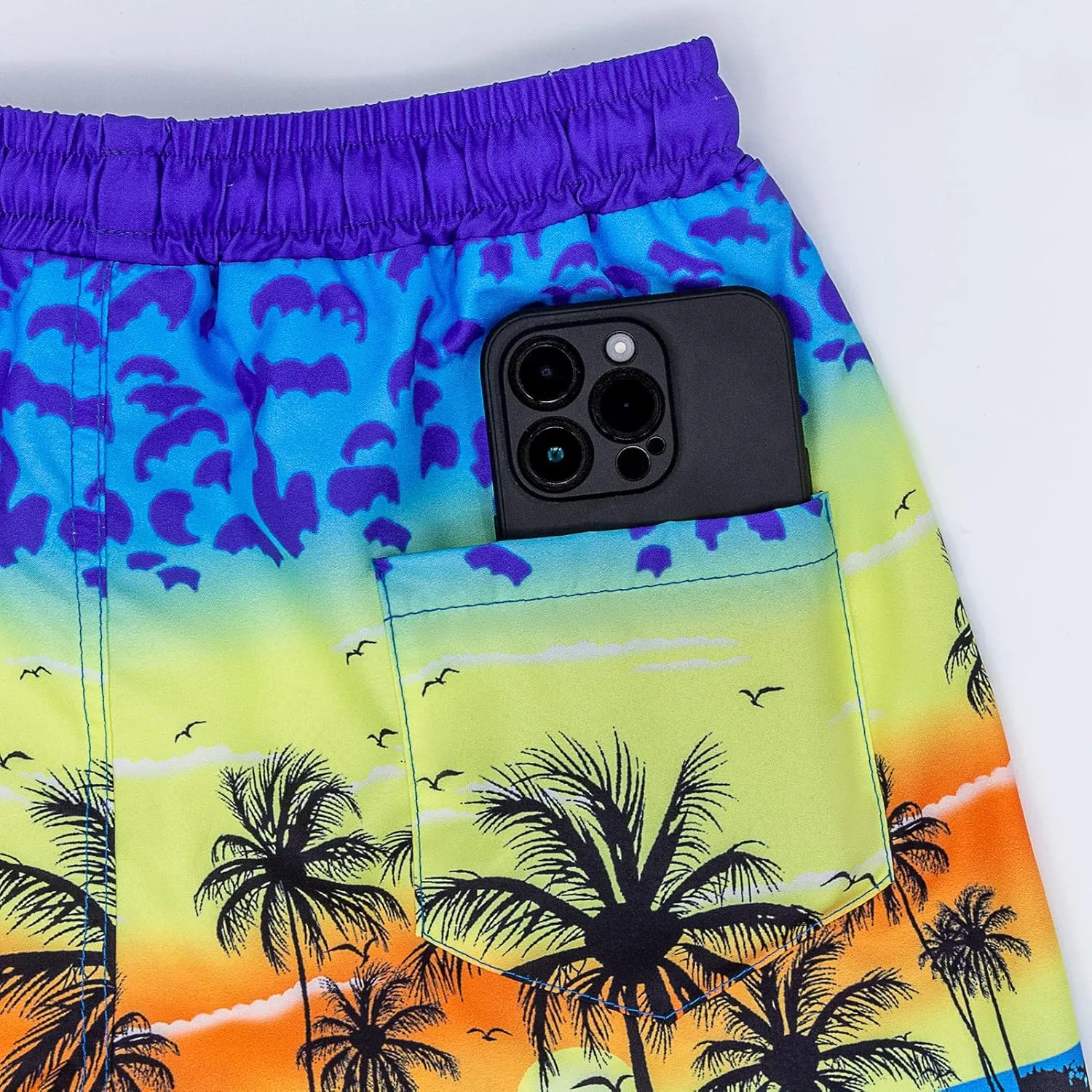 Boys Swim Trunks, Quick Dry Beach Swim Shorts Little Boys Bathing Suit Swimsuit with Mesh Lining, 3-14 Years