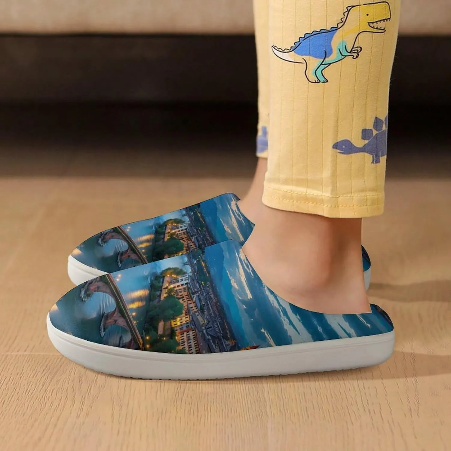 Bridge Ponte Degli Alpini at River Brenta Kids Toddler Cotton Slippers Slip-on House Shoes for Bedroom Indoor Outdoor