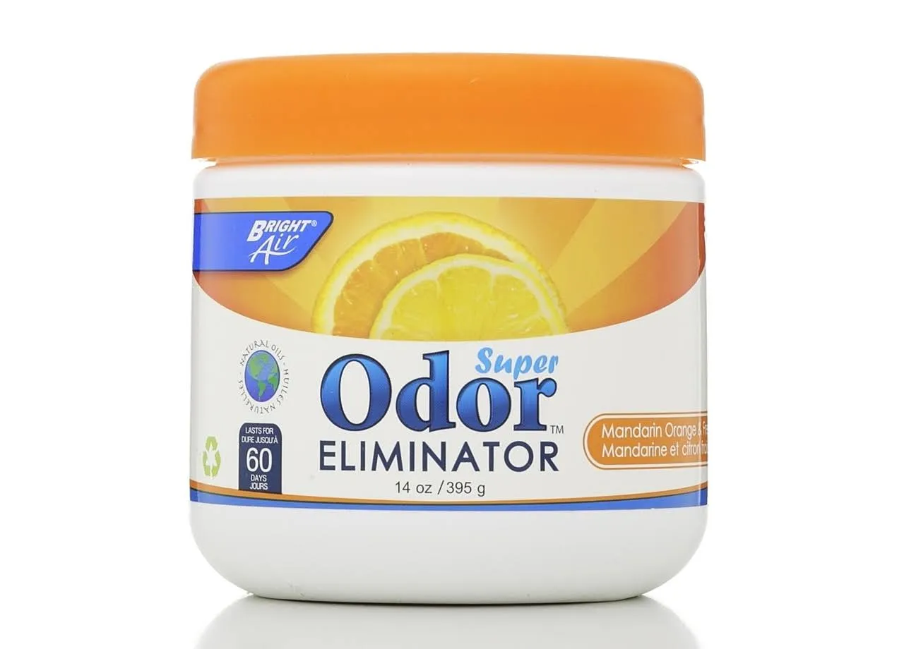 Bright Air Solid Air Freshener and Odor Eliminator, Mandarin Orange and Fresh Lemon Scent, 14 Ounces