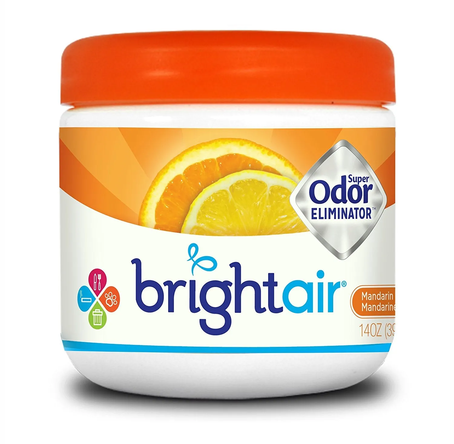 Bright Air Solid Air Freshener and Odor Eliminator, Mandarin Orange and Fresh Lemon Scent, 14 Ounces