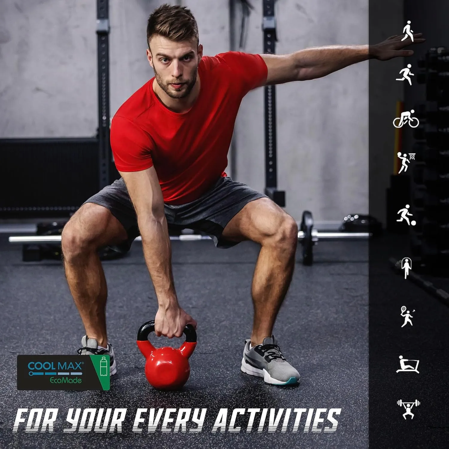 BRISIRA Coolmax Cooling Workout Shirts for Men Quick Dry Fit Moisture Wicking Gym Tshirts Athletic Active Short Sleeve Tees