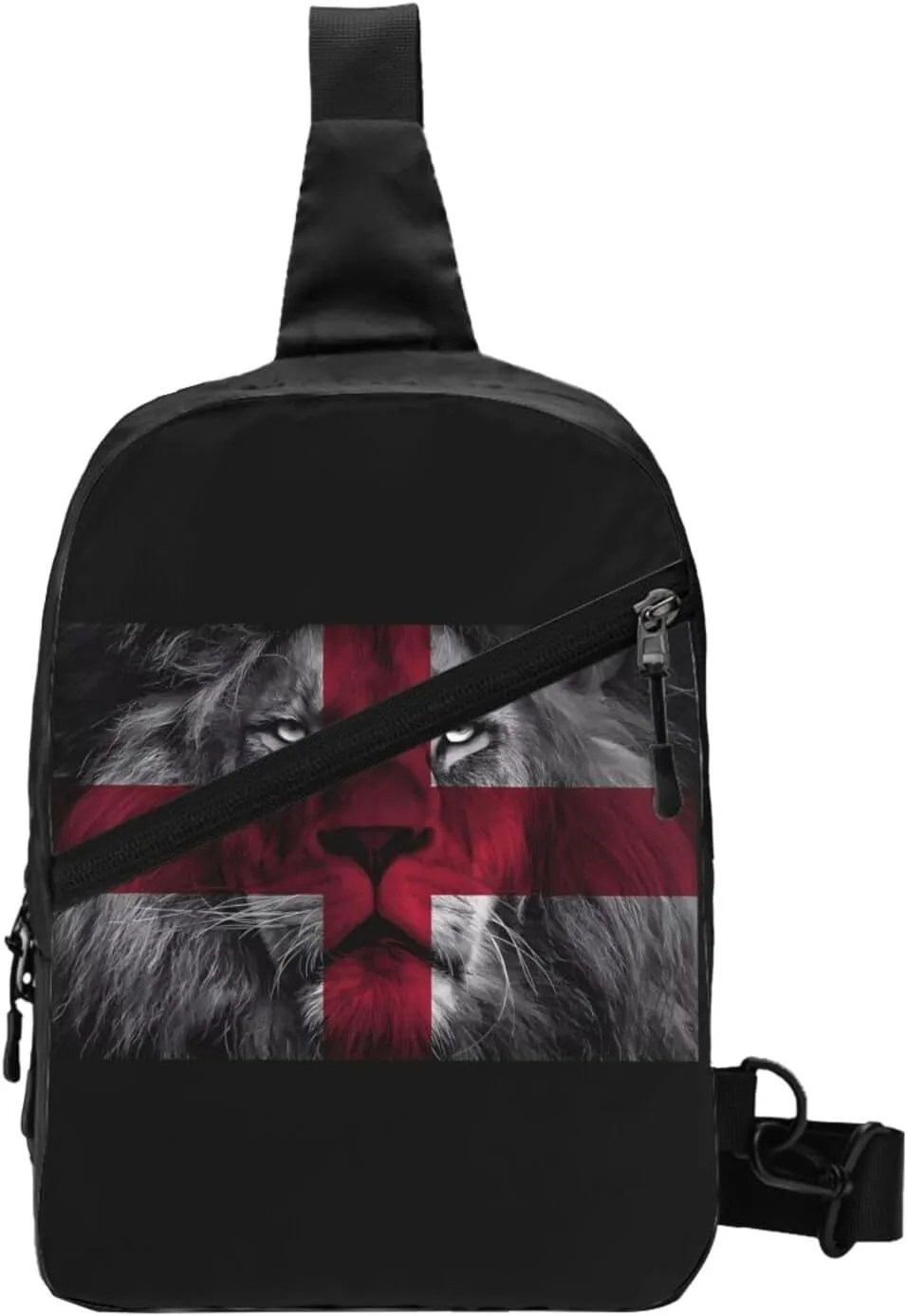 British England UK English Lion Flag Crossbody Bag Portable Sling Bags Foldable Chest Daypack Reusable Sports Shoulder Backpack Diagonally Casual Rucksack Travel Bag