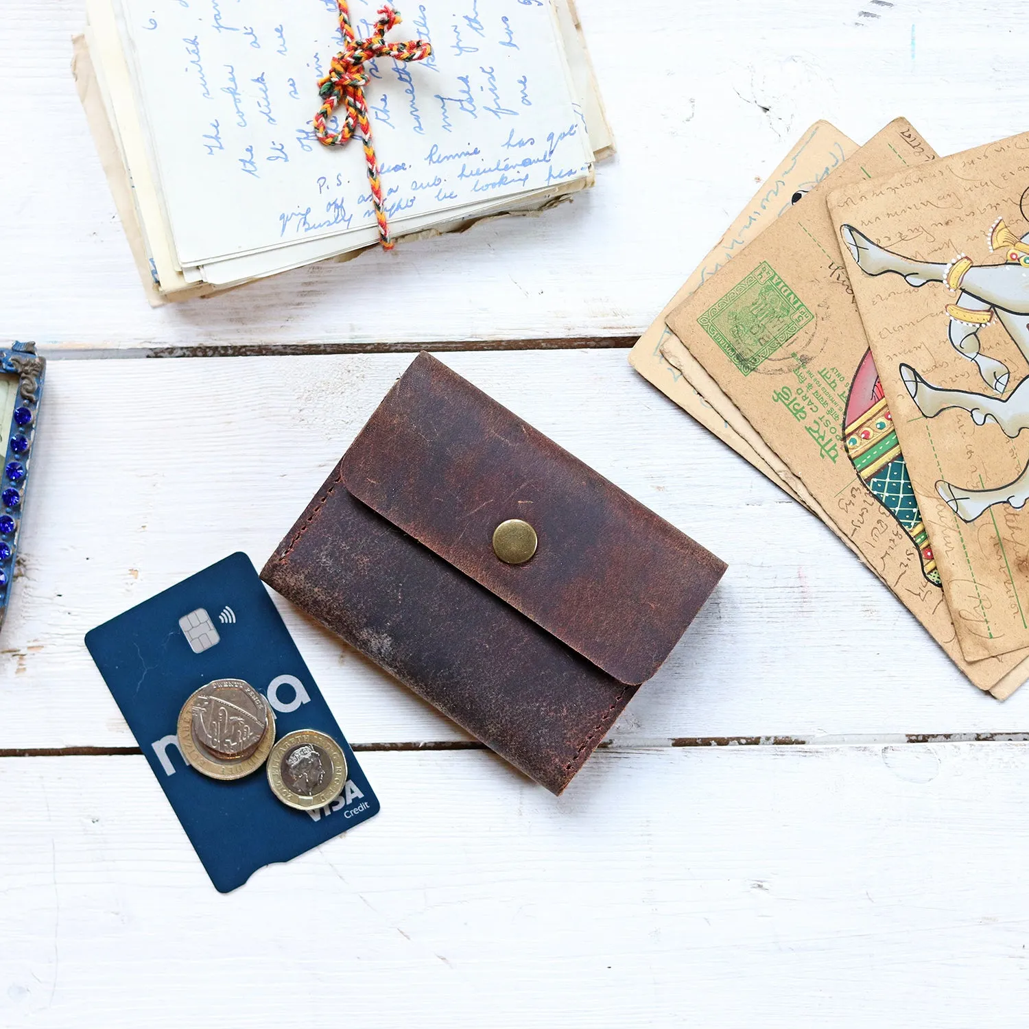 Brown Leather Wallet - Mini