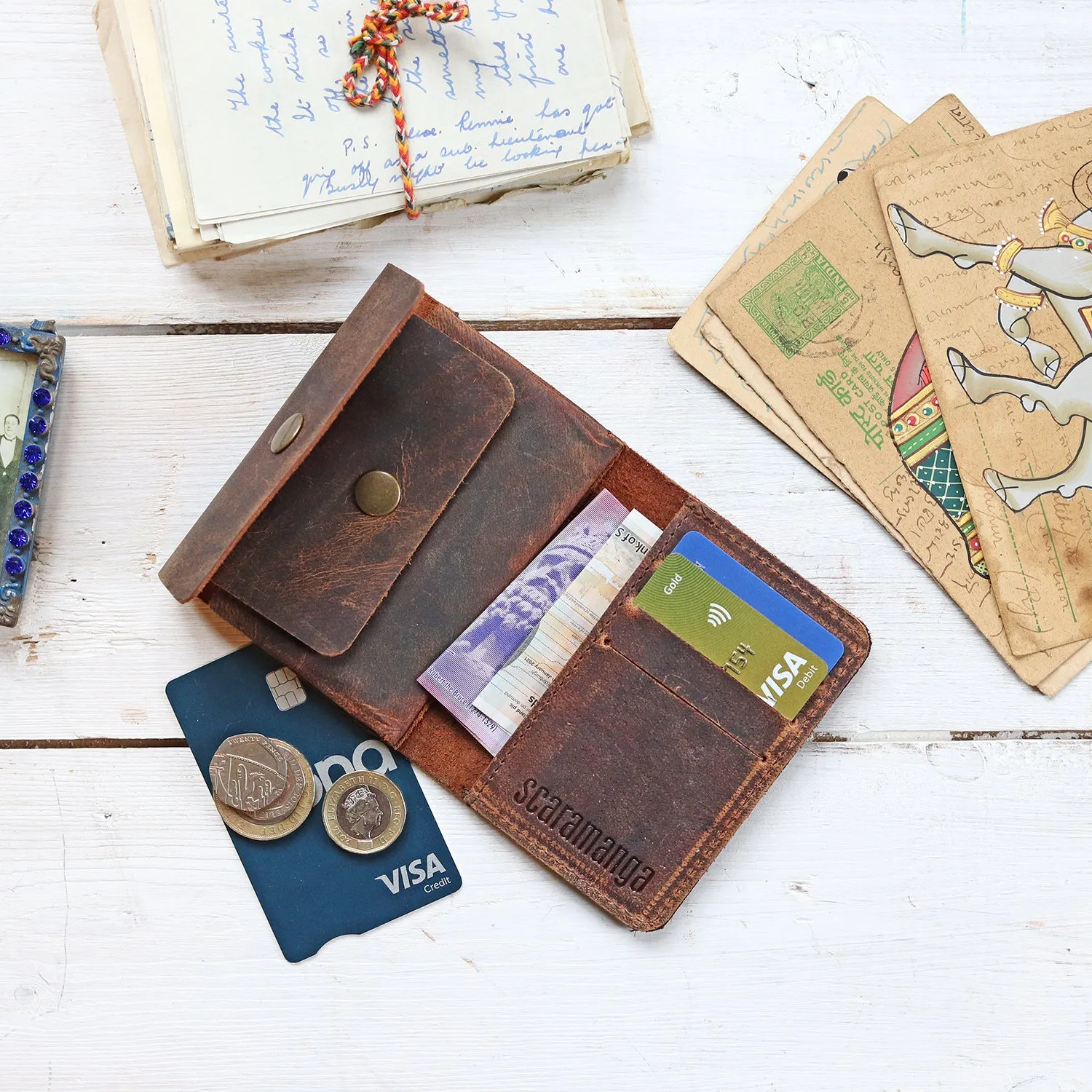 Brown Leather Wallet - Mini