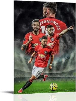 Bruno Fernandes Footballer Poster Wall Art Painting Canvas Gift Living Room Prints Bedroom Decor Artworks 12x18inch(30x45cm)