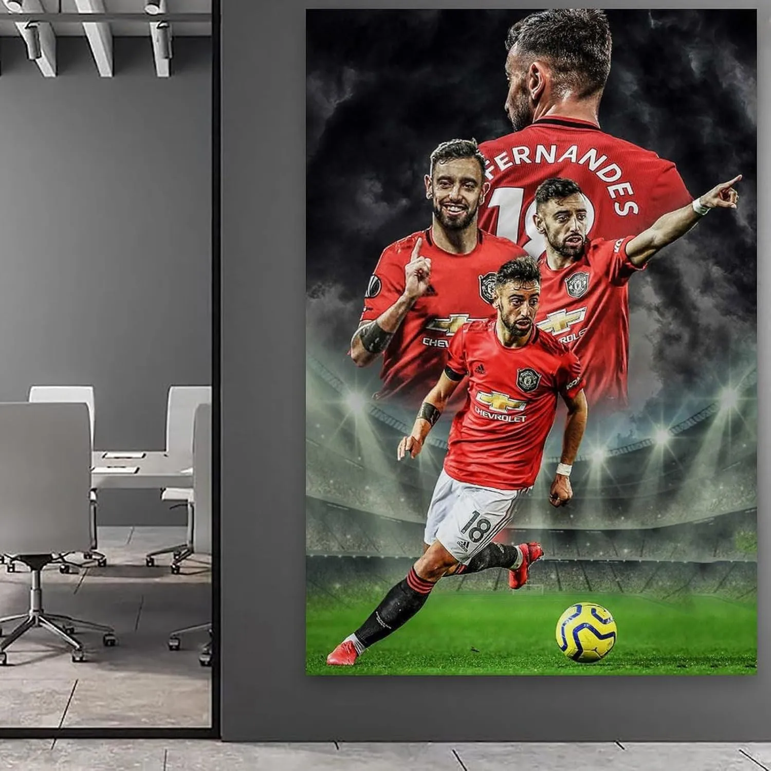 Bruno Fernandes Footballer Poster Wall Art Painting Canvas Gift Living Room Prints Bedroom Decor Artworks 12x18inch(30x45cm)