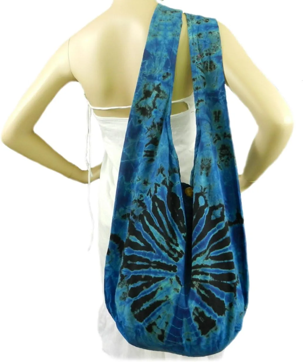 BTP! Tie Dye Sling Crossbody Shoulder Bag Purse Hippie Hobo Cotton Bohemian Colorful Firework