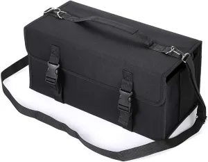 BTSKY New 171 Slots Marker Case Lipstick Organizer-Canvas Markers Holder for for Primascolor Markers and Copic Sketch Markers (Black)