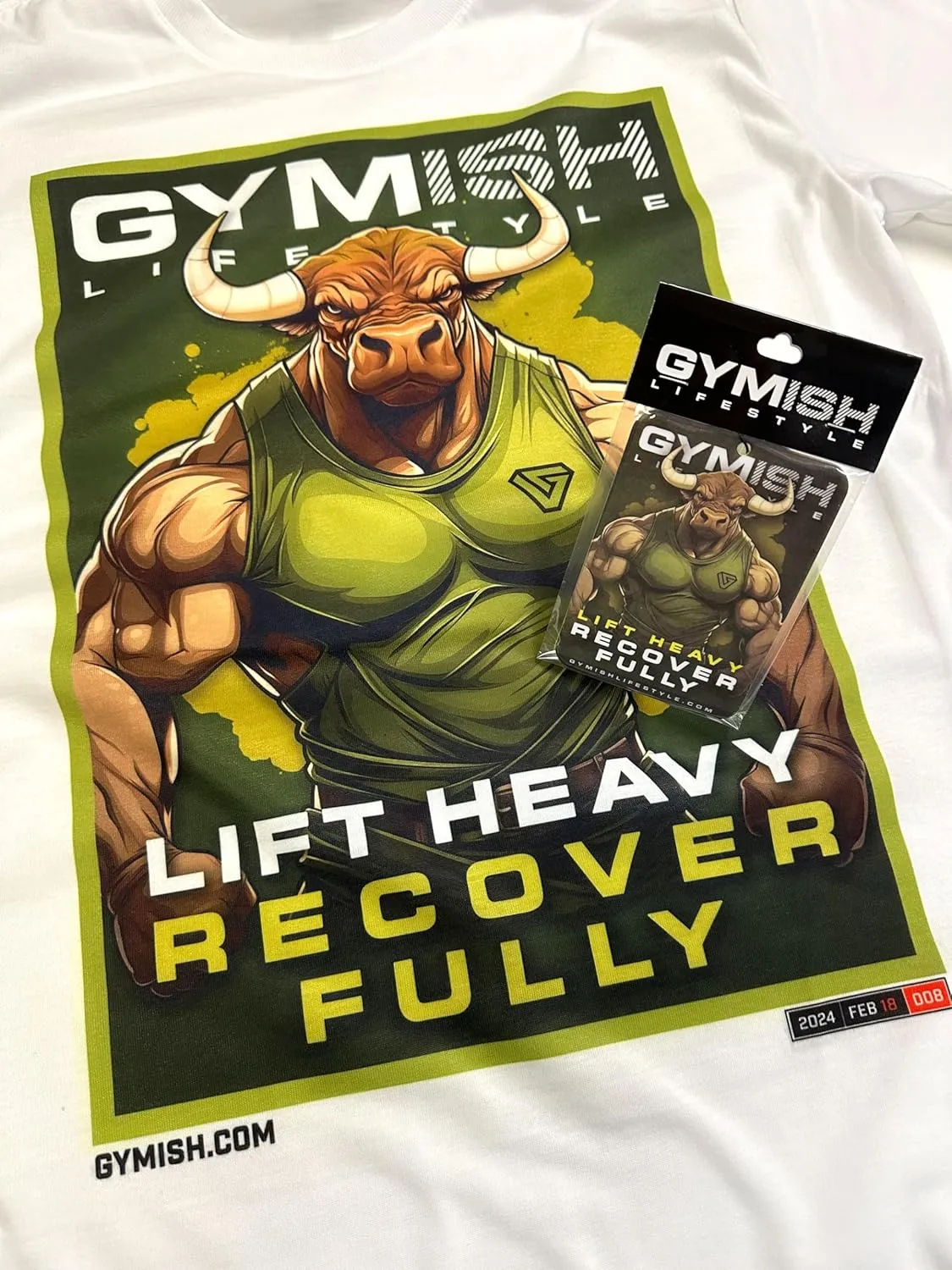 Bull Recover Fully Gym Workout T-Shirt for Men with Air Freshener Gift Set