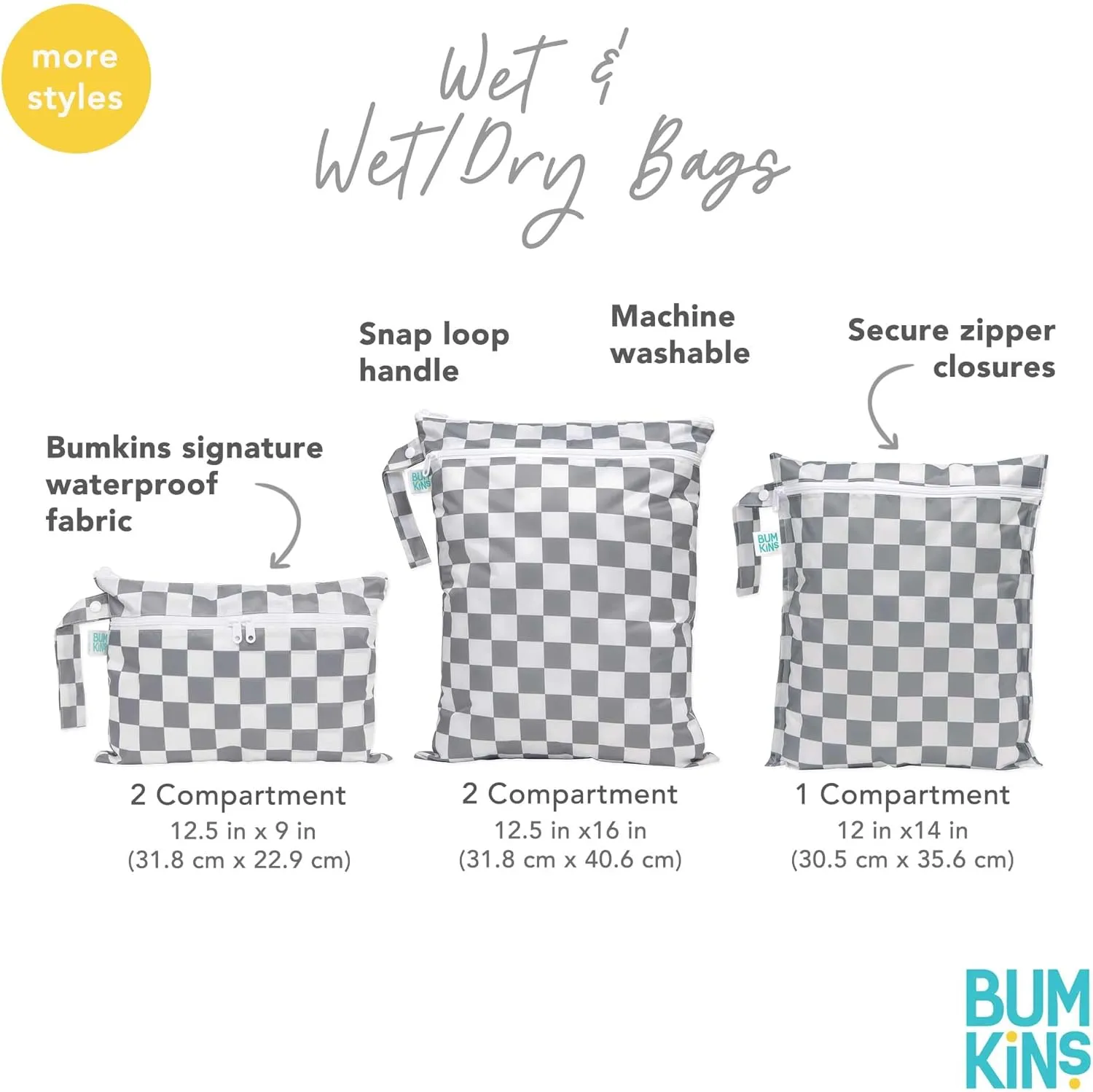Bumkins Waterproof Wet Bag for Baby, Travel, Swim Suit, Cloth Diapers, Pump Parts, Pool, Gym, Toiletry, Strap to Stroller, Daycare, Zip Reusable Bag, Wetdry Packing Pouch, 2-pk Hearts and XOXO
