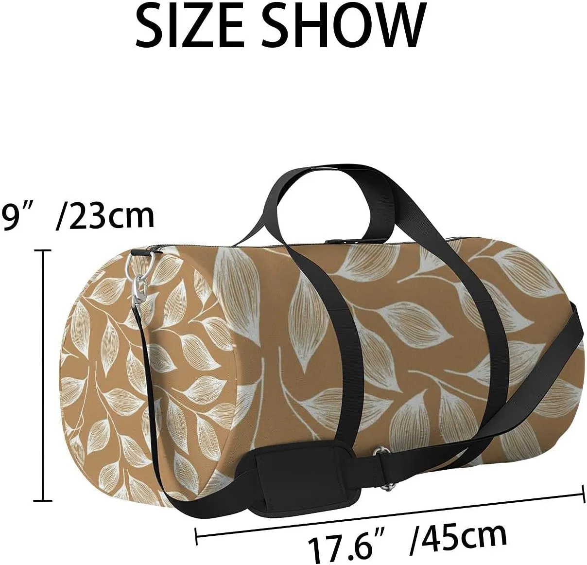 Bush Leaves Sports Duffel Bag Travel Gym Tote Bags Lightweight Durable Shoulder Strap Waterproof Polyester Outside Mesh Pocket Overnight Trip Duffel Bag for Women Men