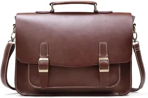 Business Crazy Horse Briefcase Men's Shoulder Crossbody Semi Stereotypical Horizontal Vintage Men's Bag