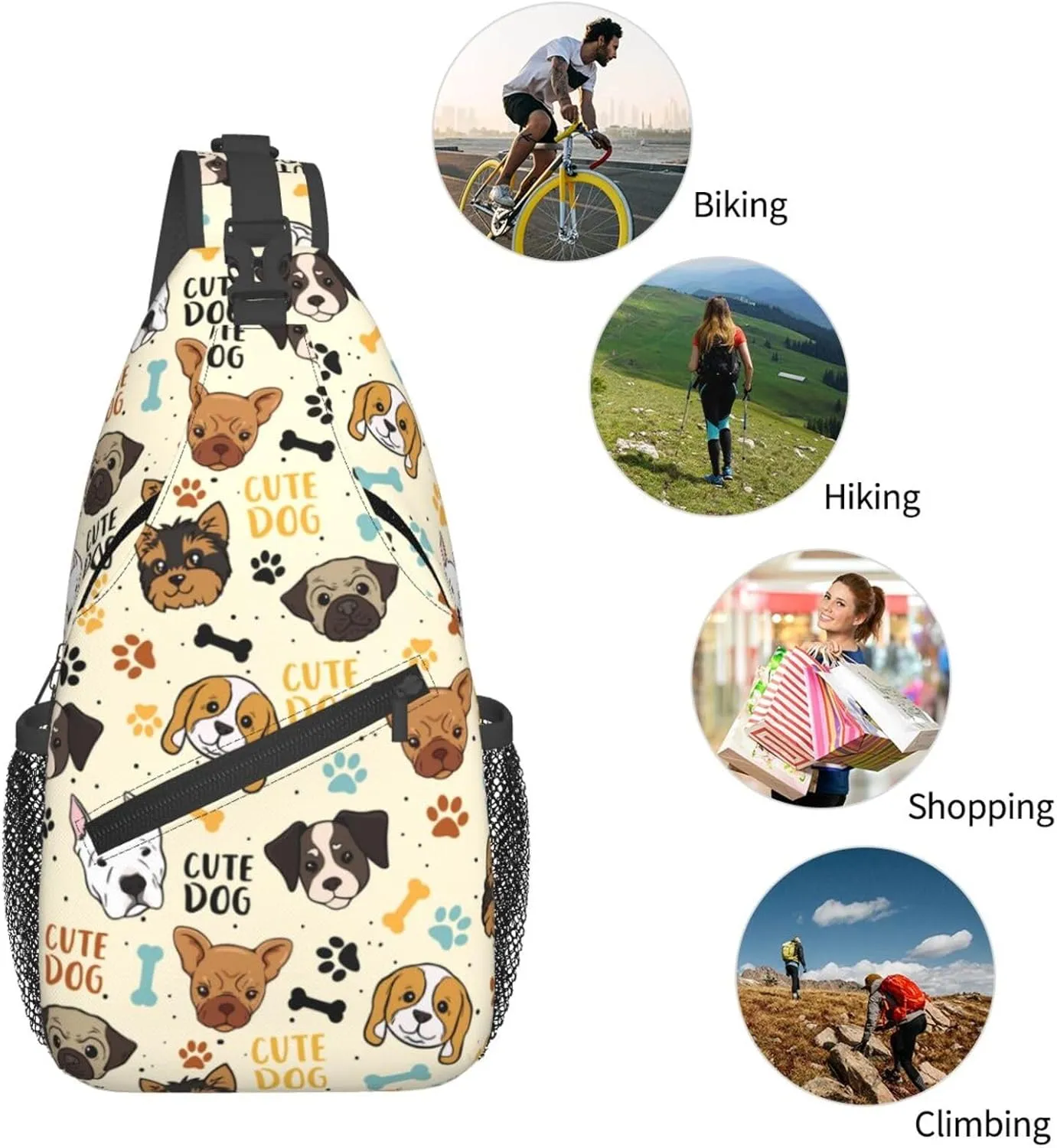 Butterflies Sling Bag Crossbody Sling Backpack for Women Men Travel Hiking Daypack Chest Shoulder Bag