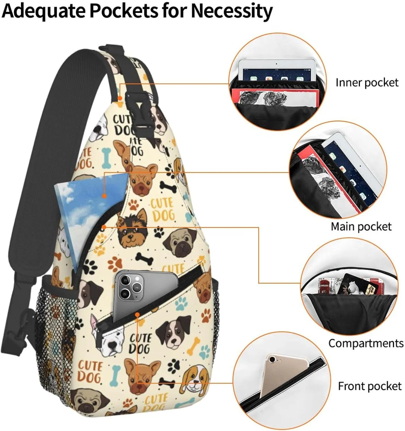 Butterflies Sling Bag Crossbody Sling Backpack for Women Men Travel Hiking Daypack Chest Shoulder Bag