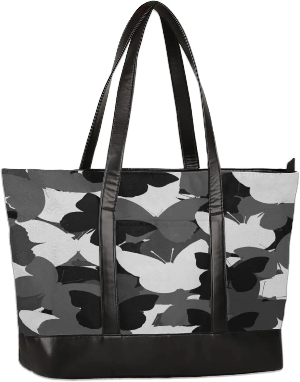 Butterfly Silhouettes Laptop Tote Bag for Women Lightweight Work Purse with Multiple Compartments Fits 13-15.6 Inch Laptop Tablet Shoulder Bag for Office Travel Daily Use