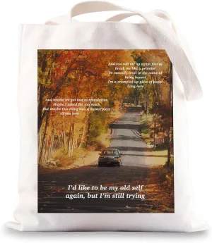BWWKTOP Singer Canvas Tote Bag Music Lover Gift Song Lyrics Singer Shoulder Bag Shopping Bag Singer Merchandise