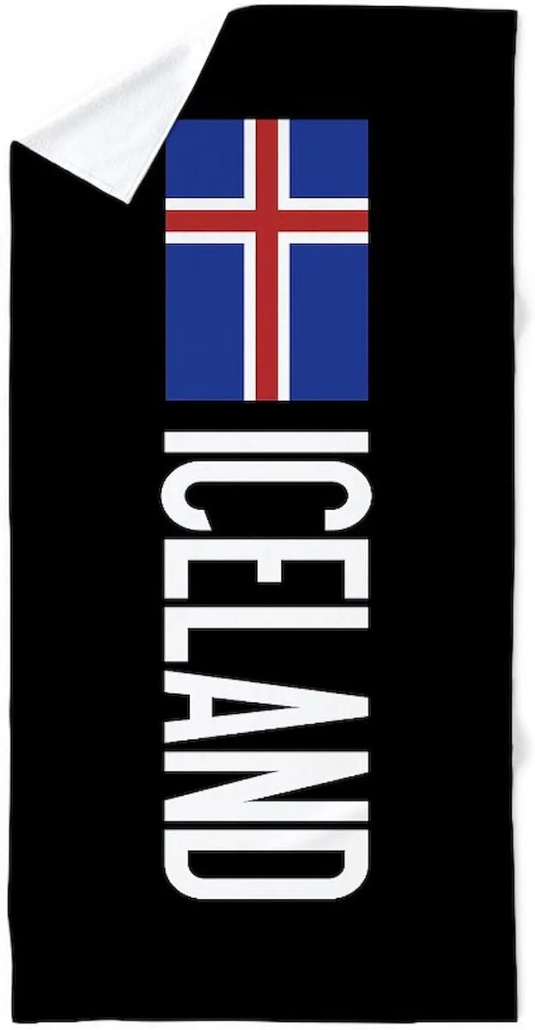 CafePress Iceland: Icelandic Flag & Iceland 30"x60" Absorbent, Soft Beach Towel