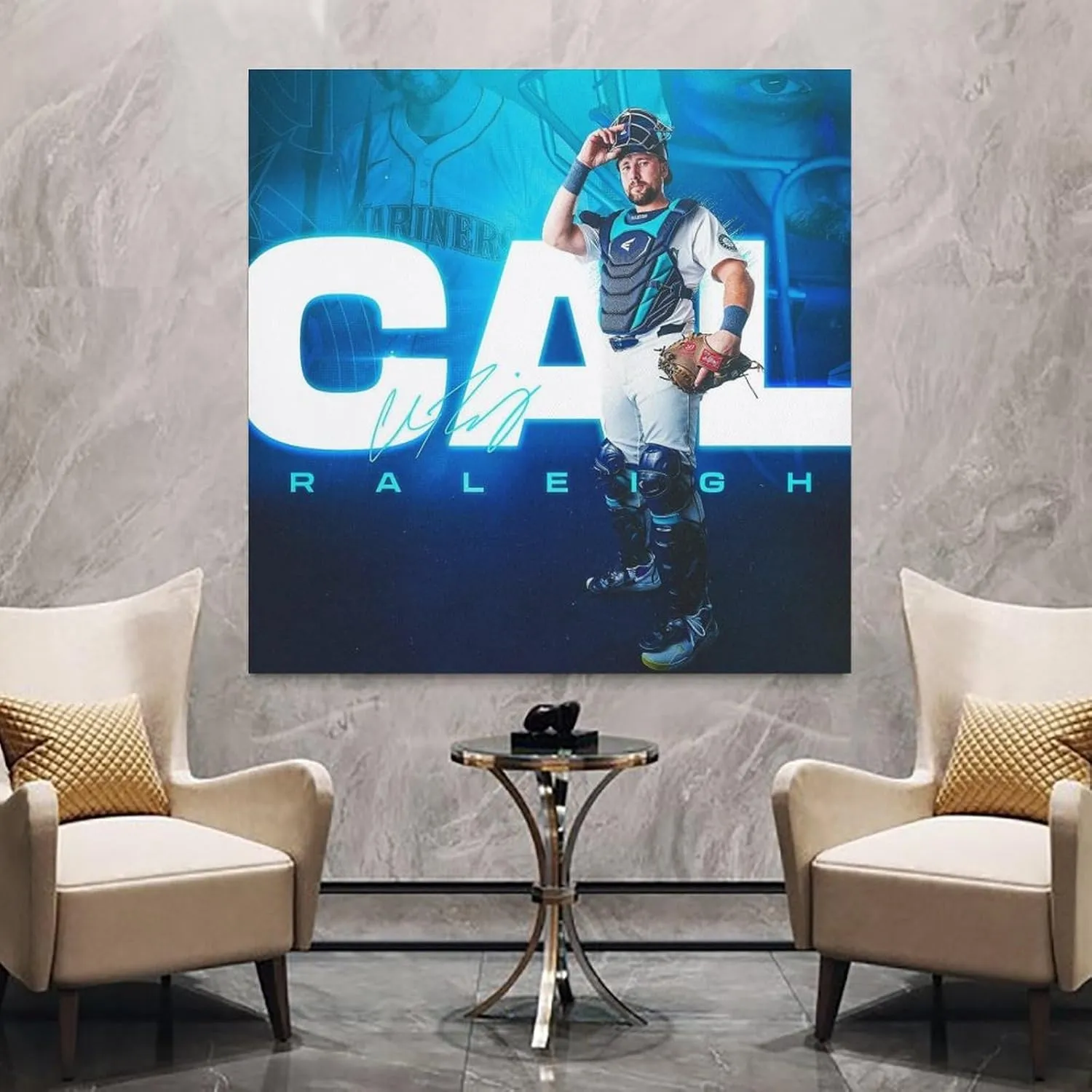 Cal Raleigh Poster Canvas Wall Art Decorative Bedroom Modern Home Print Picture Artworkss 20x20inch(50x50cm)