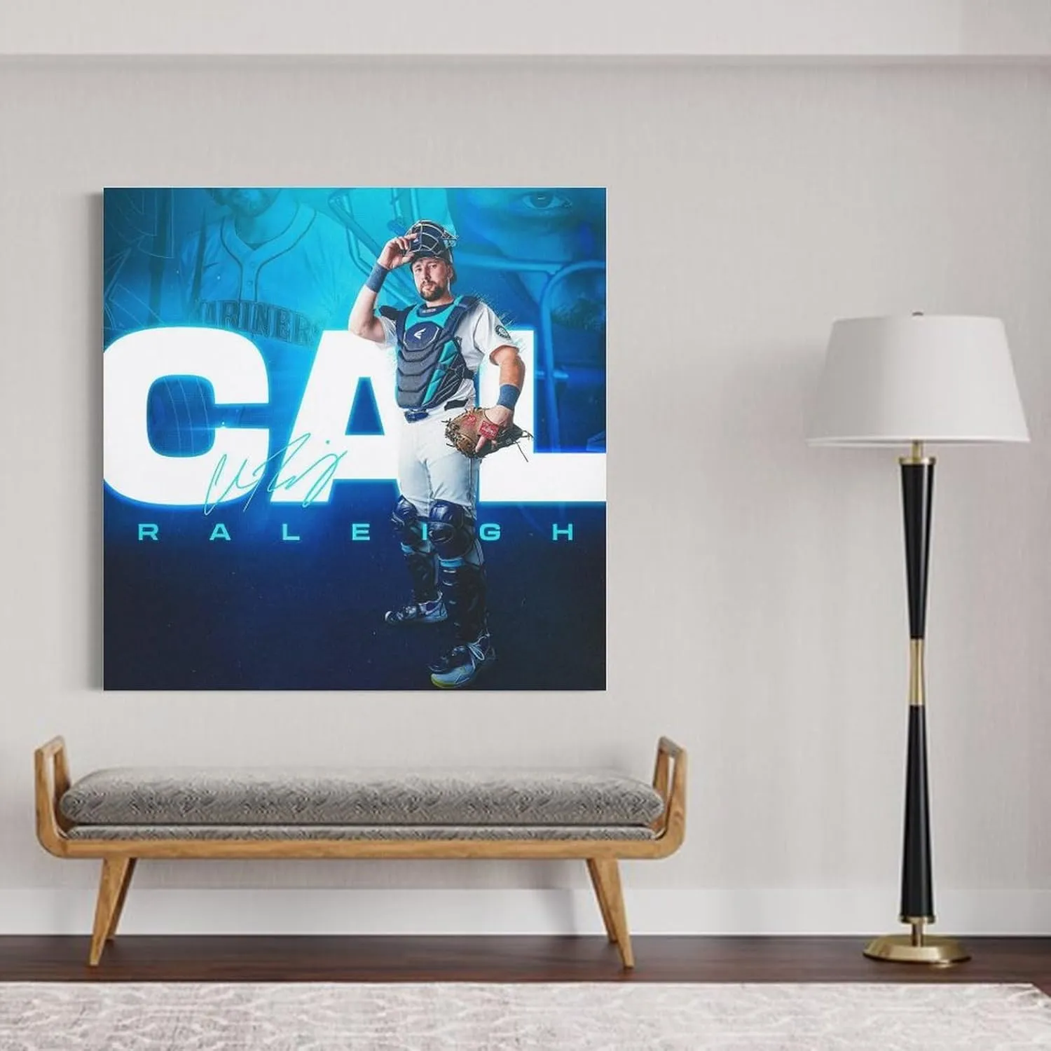 Cal Raleigh Poster Canvas Wall Art Decorative Bedroom Modern Home Print Picture Artworkss 20x20inch(50x50cm)