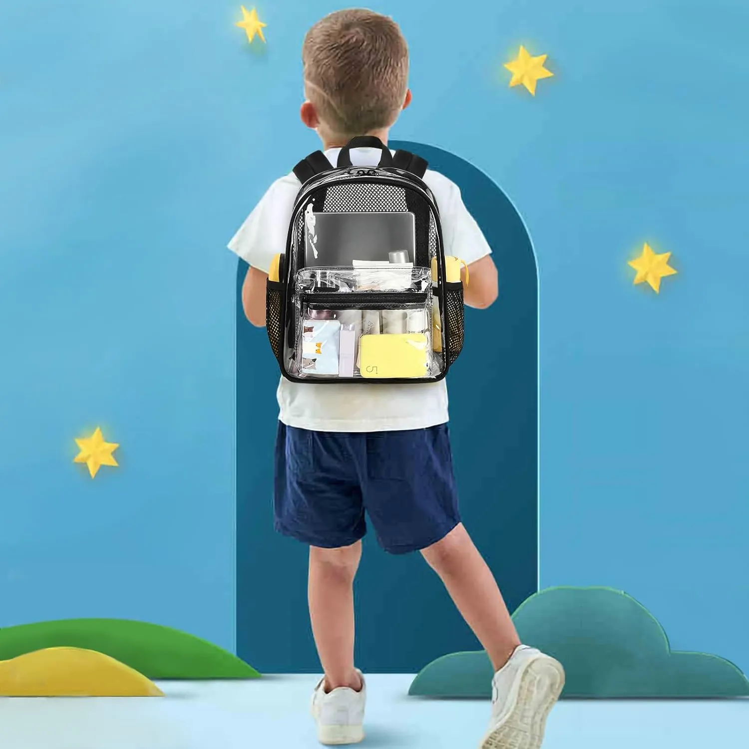 CAMTOP Clear Backpack for Stadium Events Approved 12x6x12 Small Clear Bag Mini Backpacks Purse for festival Concert Work
