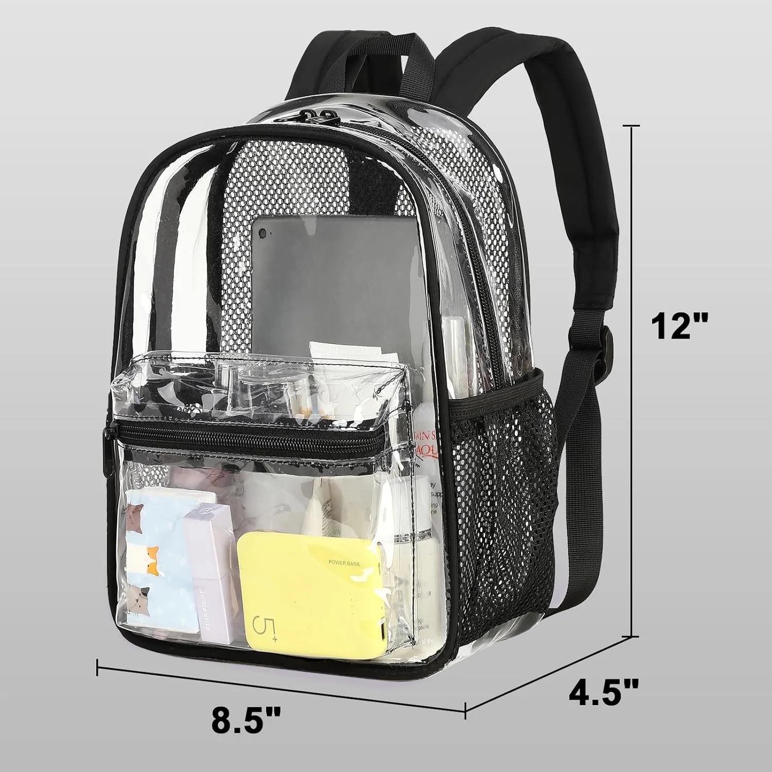 CAMTOP Clear Backpack for Stadium Events Approved 12x6x12 Small Clear Bag Mini Backpacks Purse for festival Concert Work