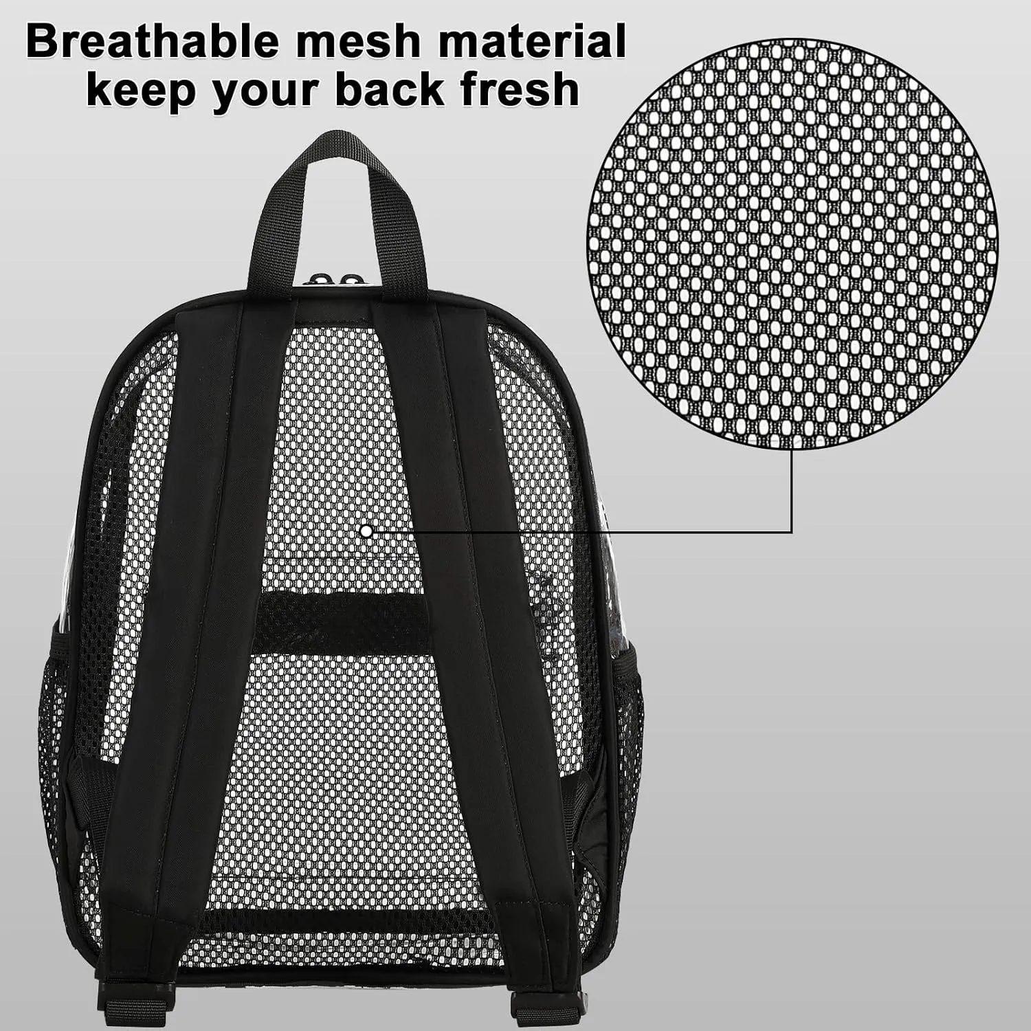 CAMTOP Clear Backpack for Stadium Events Approved 12x6x12 Small Clear Bag Mini Backpacks Purse for festival Concert Work