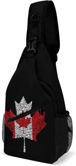 Canada Canadian Flag Crossbody Sling Backpack Multipurpose Chest Bag Casual Shoulder Bag Travel Hiking Daypack