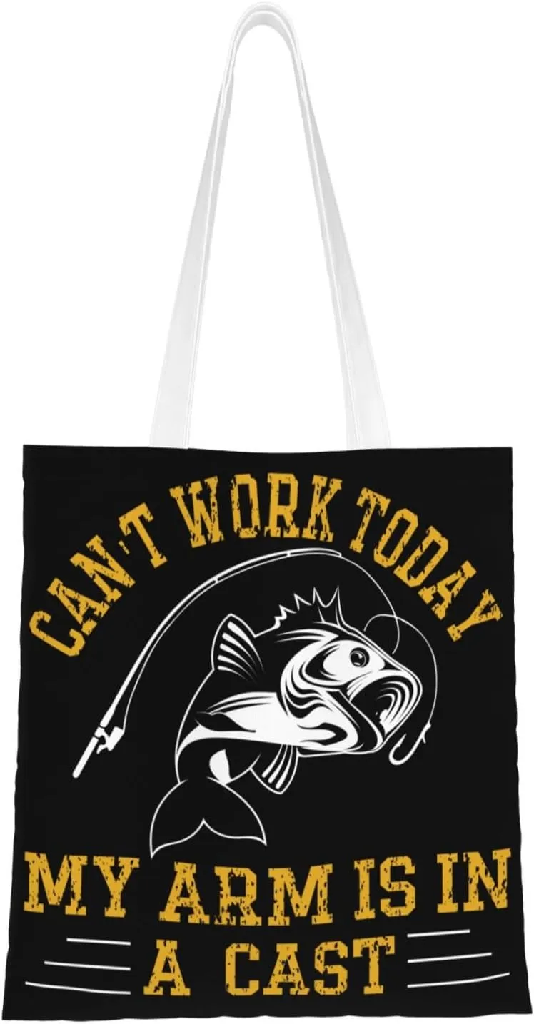 Can't Work Tsday My Arm Is In A Cast Tote Bag for Women Canvas Shopping Bags Reusable Beach Bag Grocery Bags Tote Shoulder Bag Gift Bags