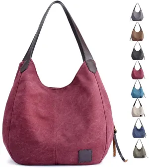 Canvas Hobo Bag Tote Handbag Shopping Shoulder Bag