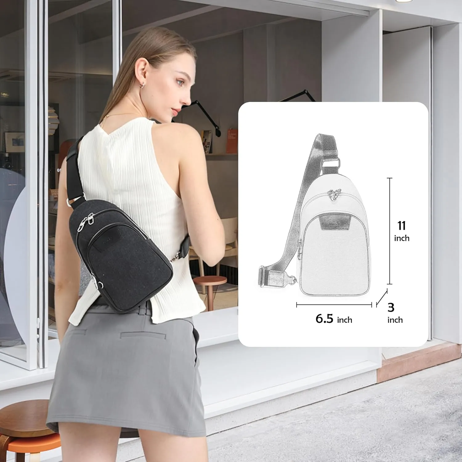 Canvas Small Sling Bag for Women Men Anti Theft Crossbody Bags RFID Blocking Cross Body Bag for Woman Travel Sling Purse
