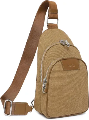 Canvas Small Sling Bag for Women Men Anti Theft Crossbody Bags RFID Blocking Cross Body Bag for Woman Travel Sling Purse