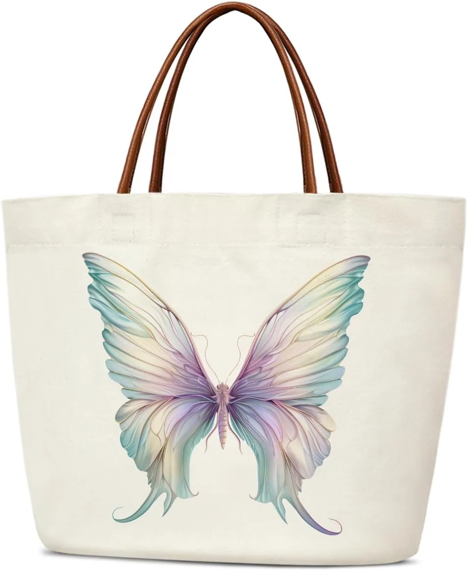 Canvas Tote Bag Aesthetic Tote Bag for Women Teens Reusable Grocery Shopping Bag With Handles Cute Animal Tote Bag