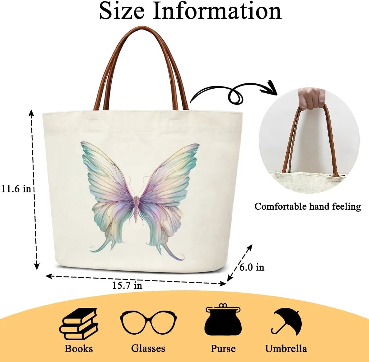 Canvas Tote Bag Aesthetic Tote Bag for Women Teens Reusable Grocery Shopping Bag With Handles Cute Animal Tote Bag