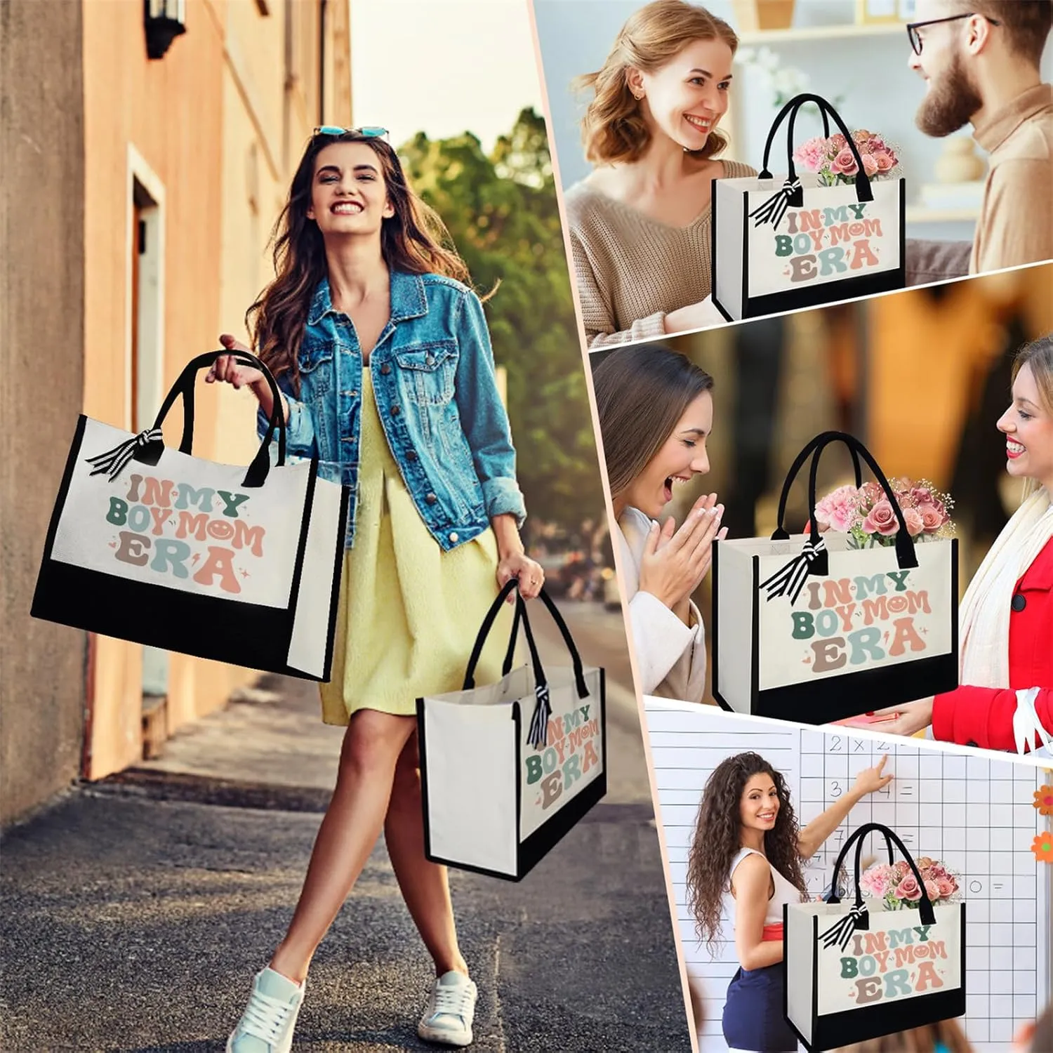 Canvas Tote Bag for Mom Nurse Teacher Boss Lady Dog Mom Christmas Birthday Gifts for Women Lady for Shopping